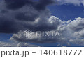 Timelapse of white clouds moving rapidly across a clear blue sky. 140618772