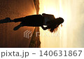 silhouette sports girl running legs along road sunset, confident motivated beautiful sportswoman, cardio workout workout, triathlon competition, healthy running concept, enjoying life, cardio wellness 140631867