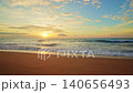 Beautiful sky sunset or sunrise over sea surface beautiful wave Amazing light twilight sky sunset. Cinematic footage beautiful light of nature seascape Landscape 140656493