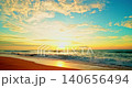 Beautiful sky sunset or sunrise over sea surface beautiful wave Amazing light twilight sky sunset. Cinematic footage beautiful light of nature seascape Landscape 140656494