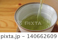 Pour Japanese green tea into a teacup. Pour Japanese green tea into a teacup. 140662609