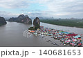 Aerial view of koh panyee floating village in thailand 140681653