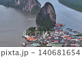 Aerial view of koh panyi floating village in thailand 140681654