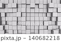 Three-dimensional white cubes slide out one by one. Abstract geometric background. 140682218