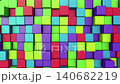 Three-dimensional multi-colored cubes slide out one by one. Abstract geometric background. 140682219