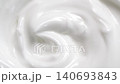 Macro white smooth eye, skin cream texture, closeup beauty facial cosmetics mask 140693843