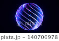 Glass Spiral Sphere Glowing Neon Blue Purple Seamless Loop 3D Animation 140706978