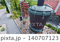 Tihany, Hungary - May 19, 2026: Traditional Copper Coil Distillation Unit 140707123