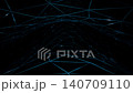 Abstract blue plexus network structure with polygonal wireframe grid and lights moving in the dark. Digital geometric connection system background for modern science technology. Seamless loop 4K 60fps 140709110