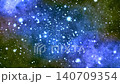 青い衝撃波と銀河の宇宙空間	 140709354