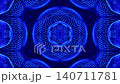 3d render vj loop Azure mandala rings pulse in symmetry. Hypnotic d kaleidoscope loop with detailed radial patterns, neon blue dots, serene trance atmosphere for meditative visuals, stage backdrops 140711781