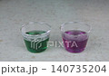 Butterfly pea tea that changes color when lemon juice is added. 140735204