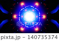 Prismatic mandala with glowing starburst core and rotating neon symmetry 140735374