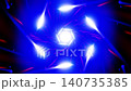 Electric spiral tunnel with neon blue and magenta light streaks 140735385