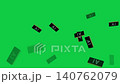 Microchips with AI letters Falling Rain on Green Screen Background. 140762079