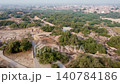 Harappa aerial panorama revealing historic landforms trees and open countryside near sahiwal pakistan 140784186