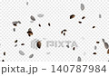 Roasted coffee beans falling and rotating on transparent screen background. 140787984