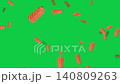Fresh salmon fillets falling on green screen background. 140809263