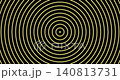Seamless looped hypnotic golden-yellow concentric circles pulse and ripple on a black background, creating a psychedelic optical illusion effect 140813731