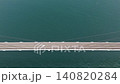 Drone aerial view of Takashima Bridge spanning the blue sea 140820284
