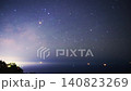船舶航行於海洋和銀河系的縮時攝影影片（24毫米膠片） 140823269