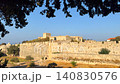 View of the Saint Nicholas Fort through the trees in Rhodes city, Greece 140830576