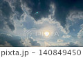 A magnificent blue sky, flowing clouds, and sun: Time lapse 140849450