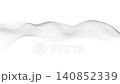 Abstract slow motion wave lines and dot pattern, white and gray monochrome digital flow, smooth particle wave on light background, 4k, 60 fps, HUD, loop 140852339