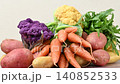 Close-up video of new potatoes, carrots, and cabbage 140852533