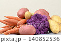 Close-up video of new potatoes, carrots, and cabbage 140852536