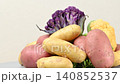 Close-up video of new potatoes, carrots, and cabbage 140852537