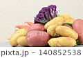 Close-up video of new potatoes, carrots, and cabbage 140852538