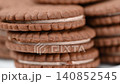 A close-up video of a chocolate sandwich cookie 140852545