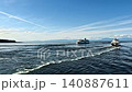A ferry passing another ferry on the sea - Canada 140887611