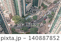 Dubai Downtown skyline morning timelapse Downtown Dubai and long shadows aerial 140887852