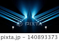 Futuristic dark podium with light and reflection background, 3d rendering 140893373