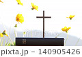 Background of a church summer retreat, summer Bible school, and summer camp featuring the sound of cool waves, the sea, a sandy beach, a Bible, and a cross. 140905426