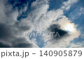 Blue sky, flowing clouds, and sun - time lapse 140905879