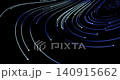 A futuristic tech animation captures moving blue data strands flowing across curved paths. The neon fiber optic trails present a sophisticated visualization of digital information. 140915662