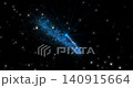A cosmic scifi animation displays a blue light particle comet emitting intense flare beams. The radiant galactic star trail moves swiftly through deep dark space creating sharp visuals. 140915664