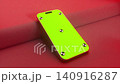 Modern Smartphone Mockup With Green Chroma Key Screen On Red Background 140916287