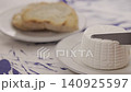 Plate with fresh ricotta cheese 140925597