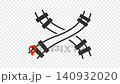 Location pin icon on railway track intersection, travel and navigation concept 140932020