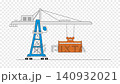 Industrial crane lifting cargo container, logistics and shipping concept 140932021