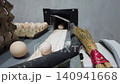 Quality Inspection of Fresh Chicken Eggs by Worker Wearing Protective Gloves 140941668