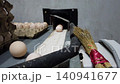 Quality Inspection of Fresh Chicken Eggs by Worker Wearing Protective Gloves 140941677
