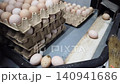 Quality Inspection of Fresh Chicken Eggs by Worker Wearing Protective Gloves 140941686