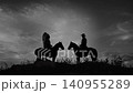 cowboy and native american chief on horses 140955289
