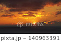 The golden sea illuminated by the hopeful rising sun 140963391