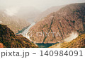 Mountain view. Clouds over river Sil Canyon, Galicia Spain. Timelapse 140984091